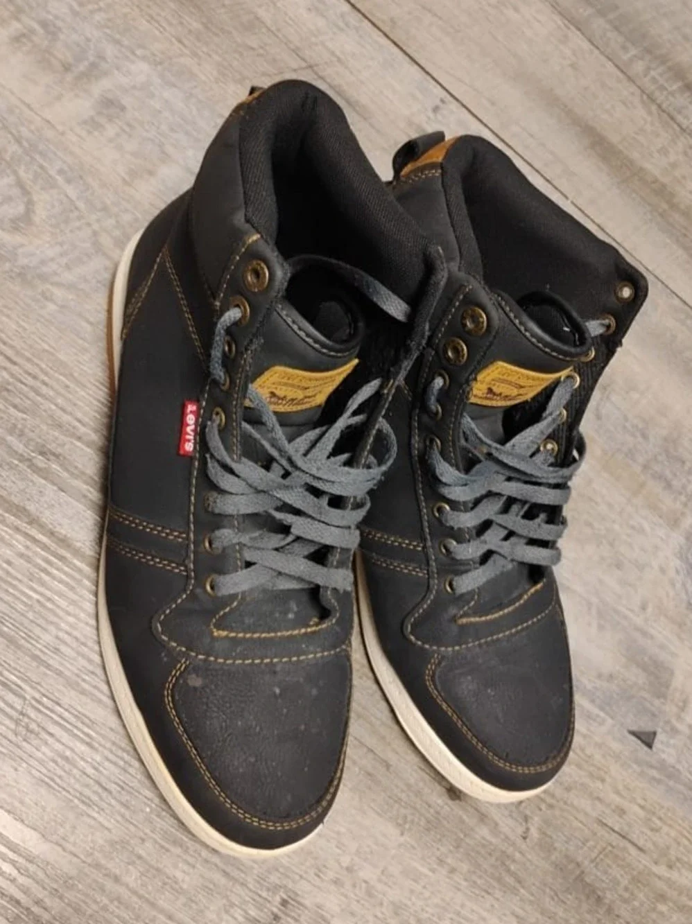 Levis Strauss High Top Black Shoes Men Size 10.5